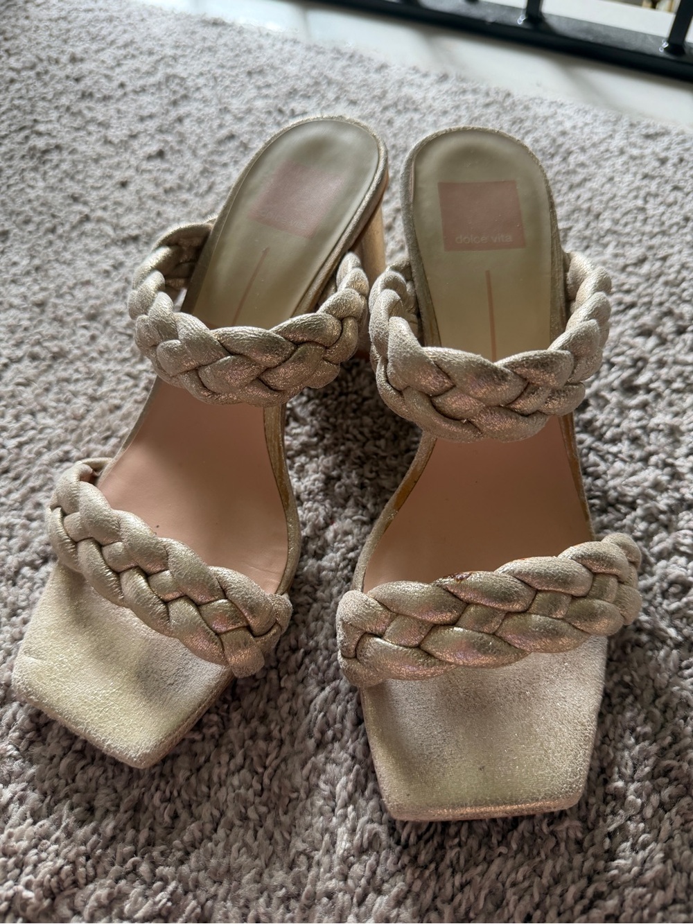 Dolce Vita Woven Double-Strap Metallic Heel